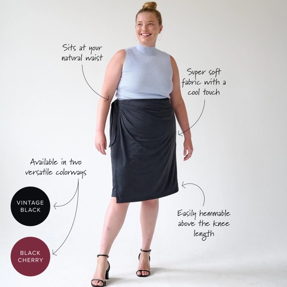 Brass Jersey Wrap Skirt in Vintage Black - Picture 4 of 14